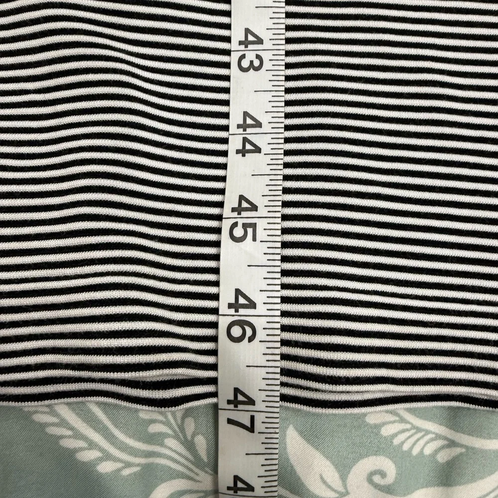 Sleeveless Striped Midi Dress Smocked Bodice L/XL Black and White LARK + GREY - Picture 5 of 7